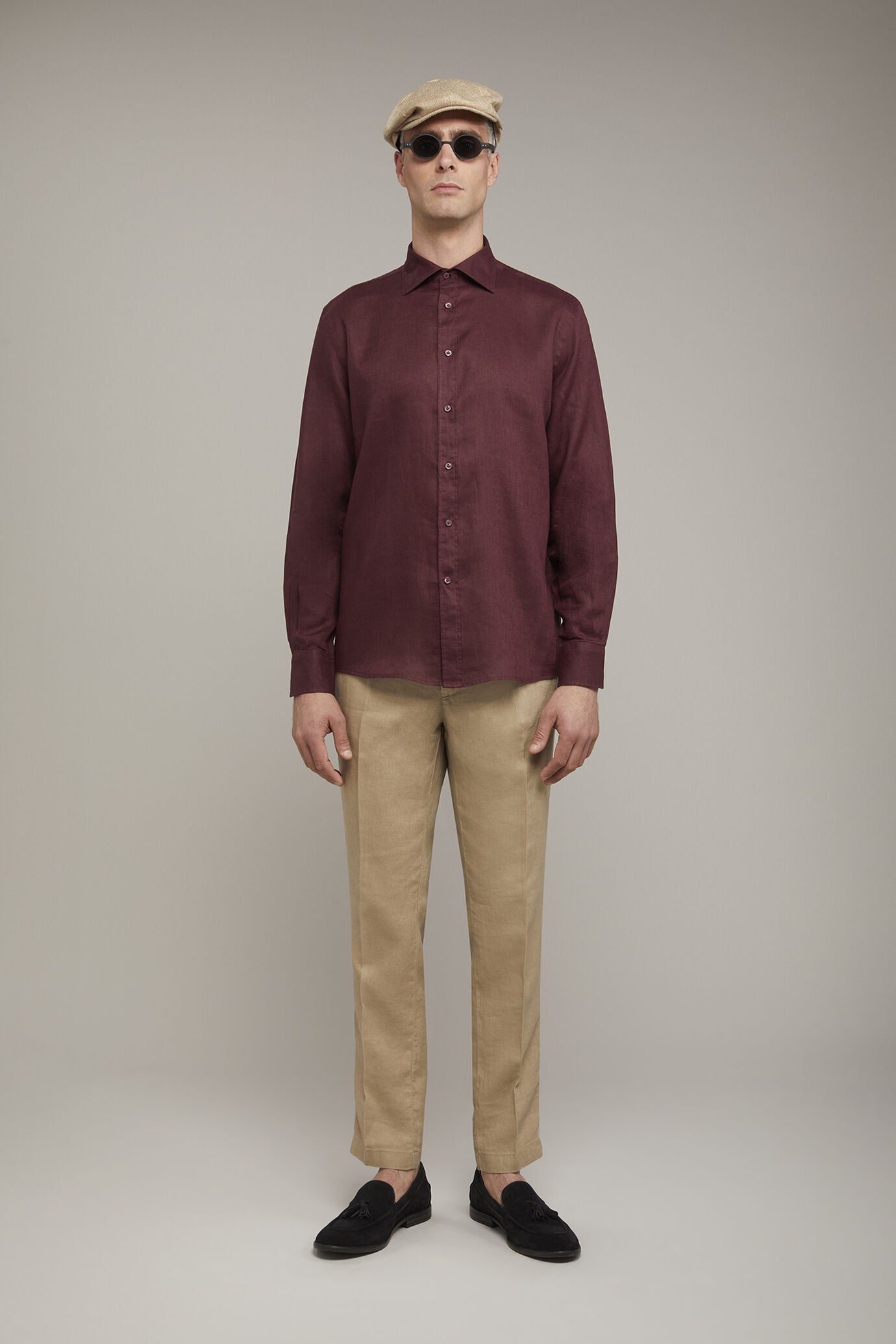 Men’s casual shirt classic collar 100% linen comfort fit