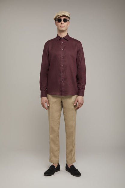 Men’s casual shirt classic collar 100% linen comfort fit