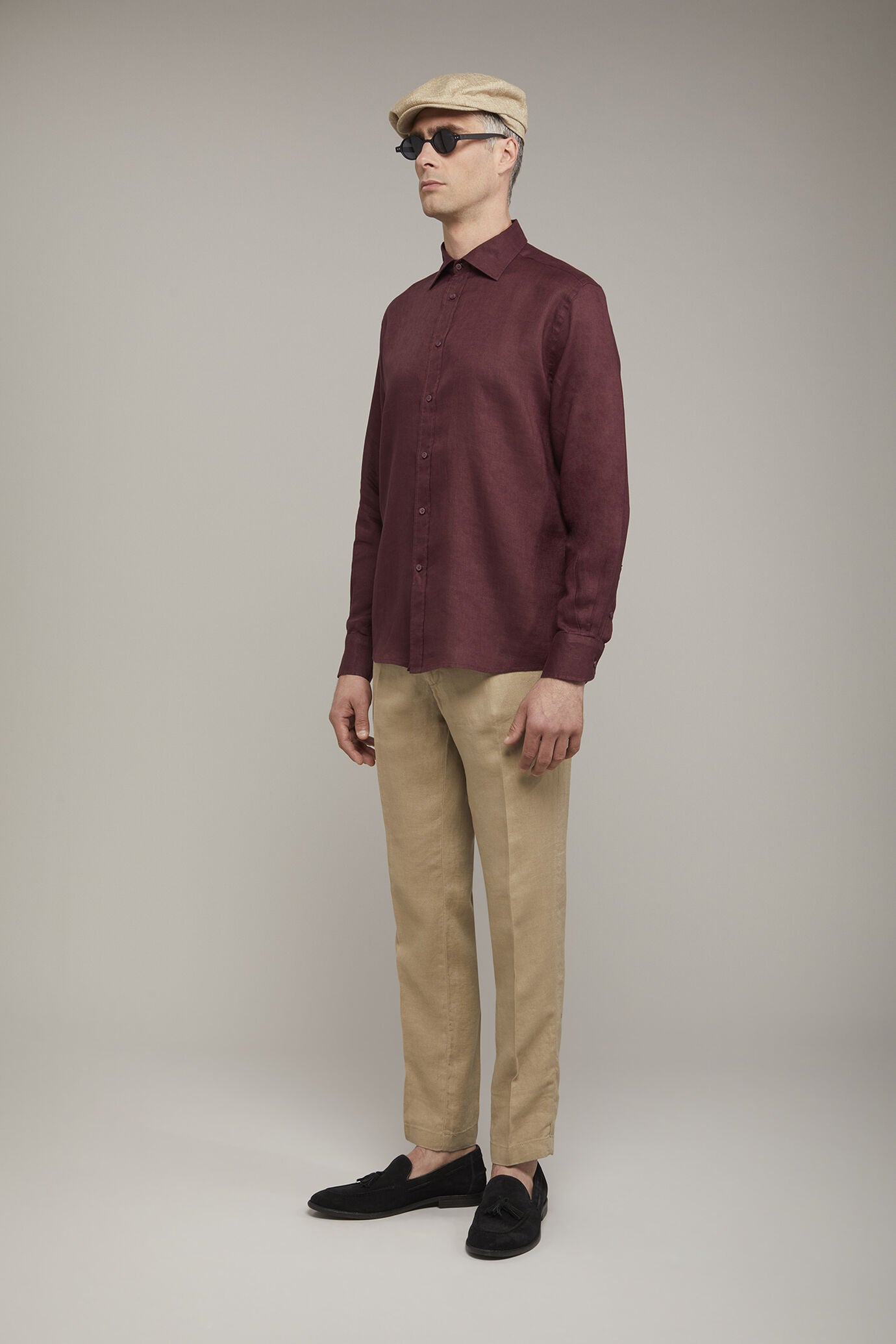 Men’s casual shirt classic collar 100% linen comfort fit