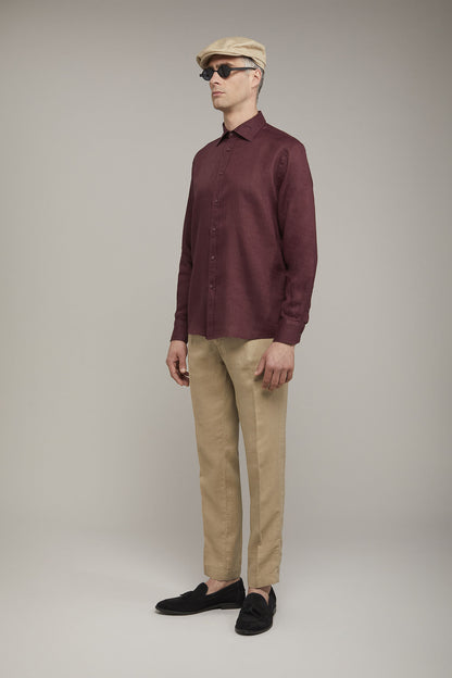 Men’s casual shirt classic collar 100% linen comfort fit