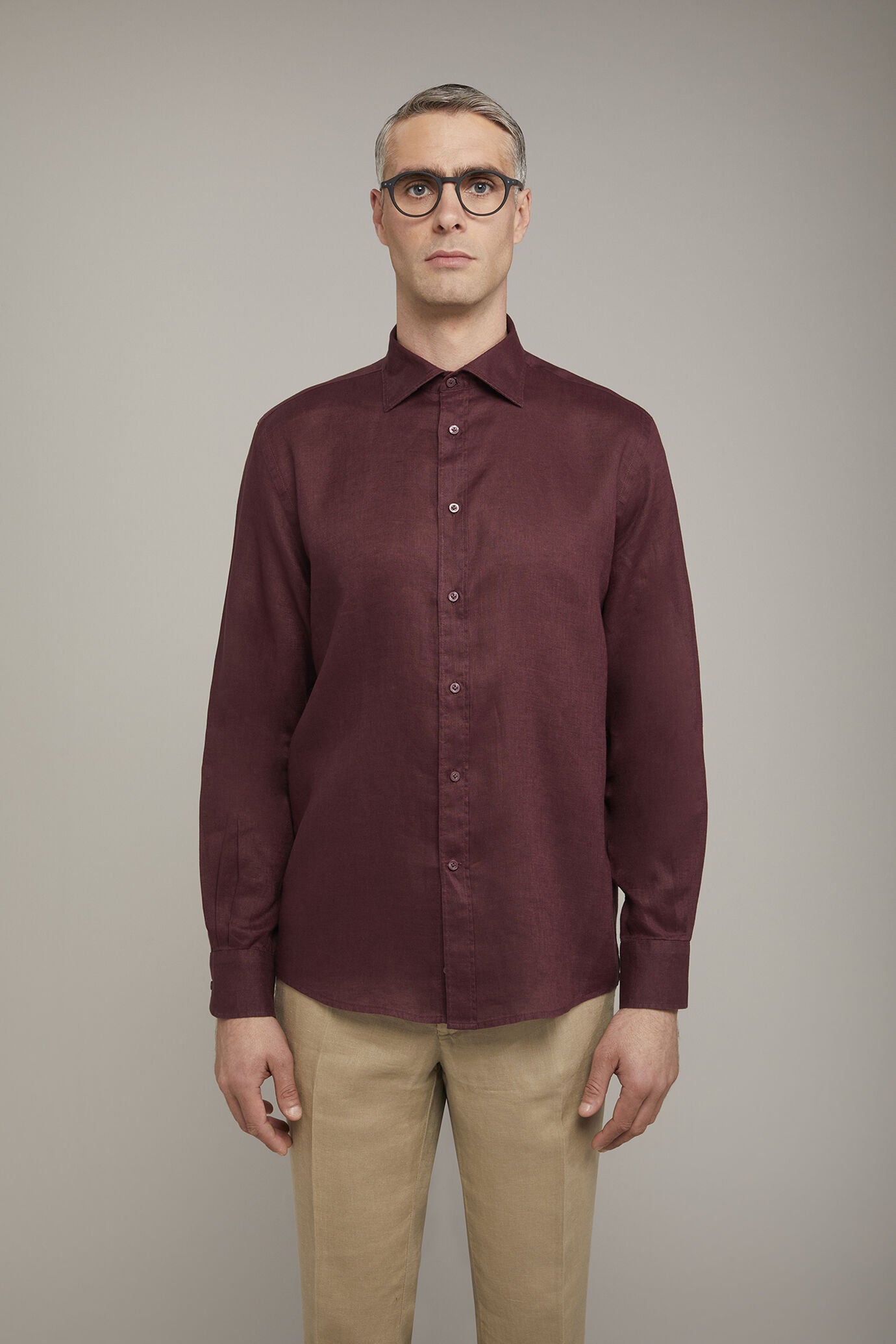 Men’s casual shirt classic collar 100% linen comfort fit