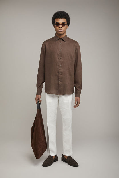 Men’s casual shirt classic collar 100% linen comfort fit