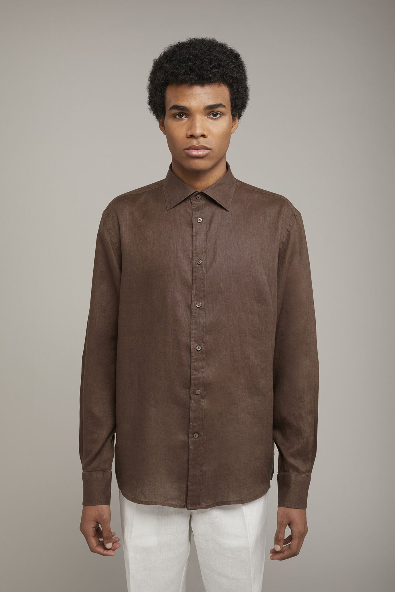 Men’s casual shirt classic collar 100% linen comfort fit