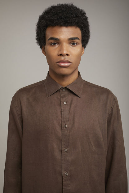 Men’s casual shirt classic collar 100% linen comfort fit