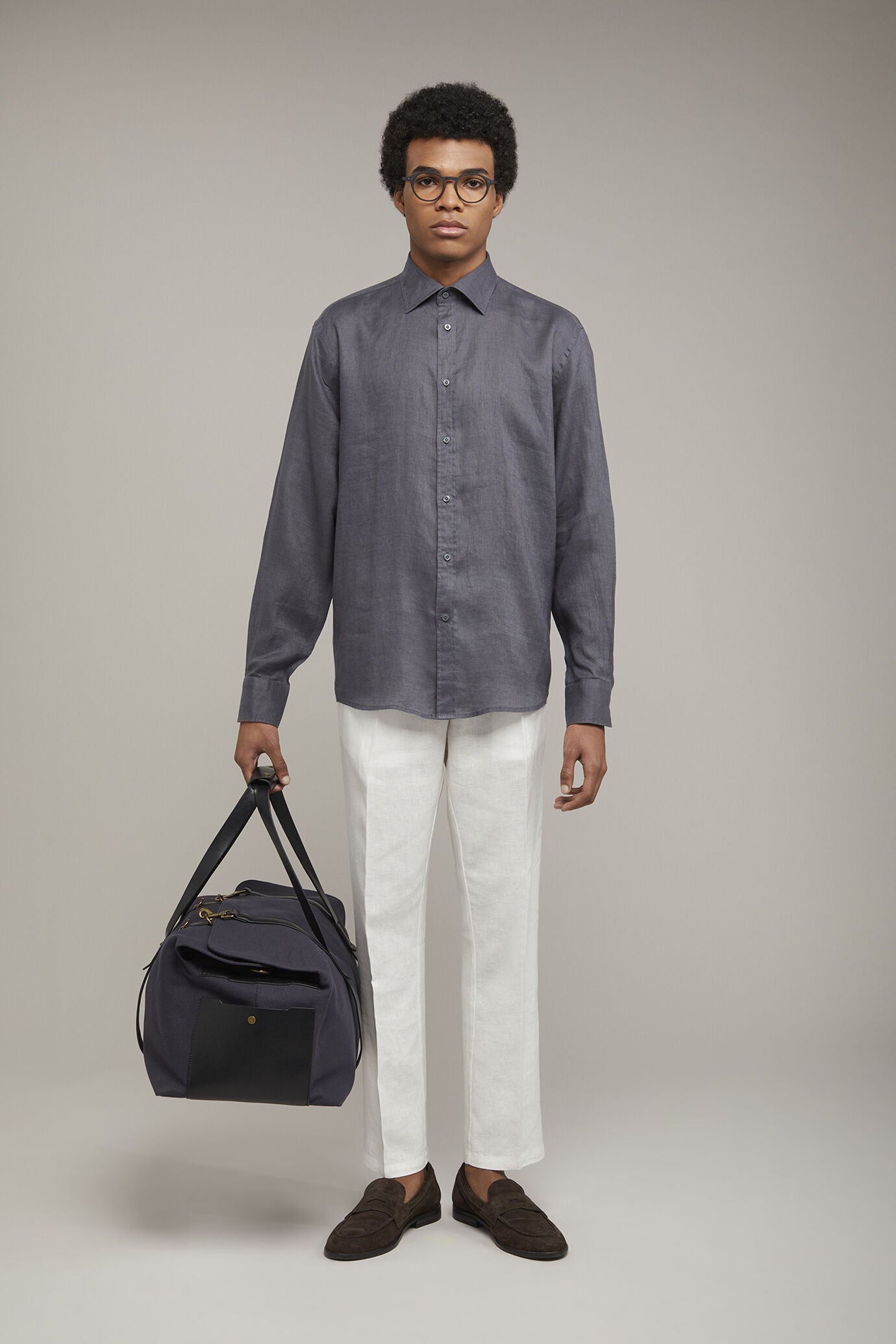 Men’s casual shirt classic collar 100% linen comfort fit