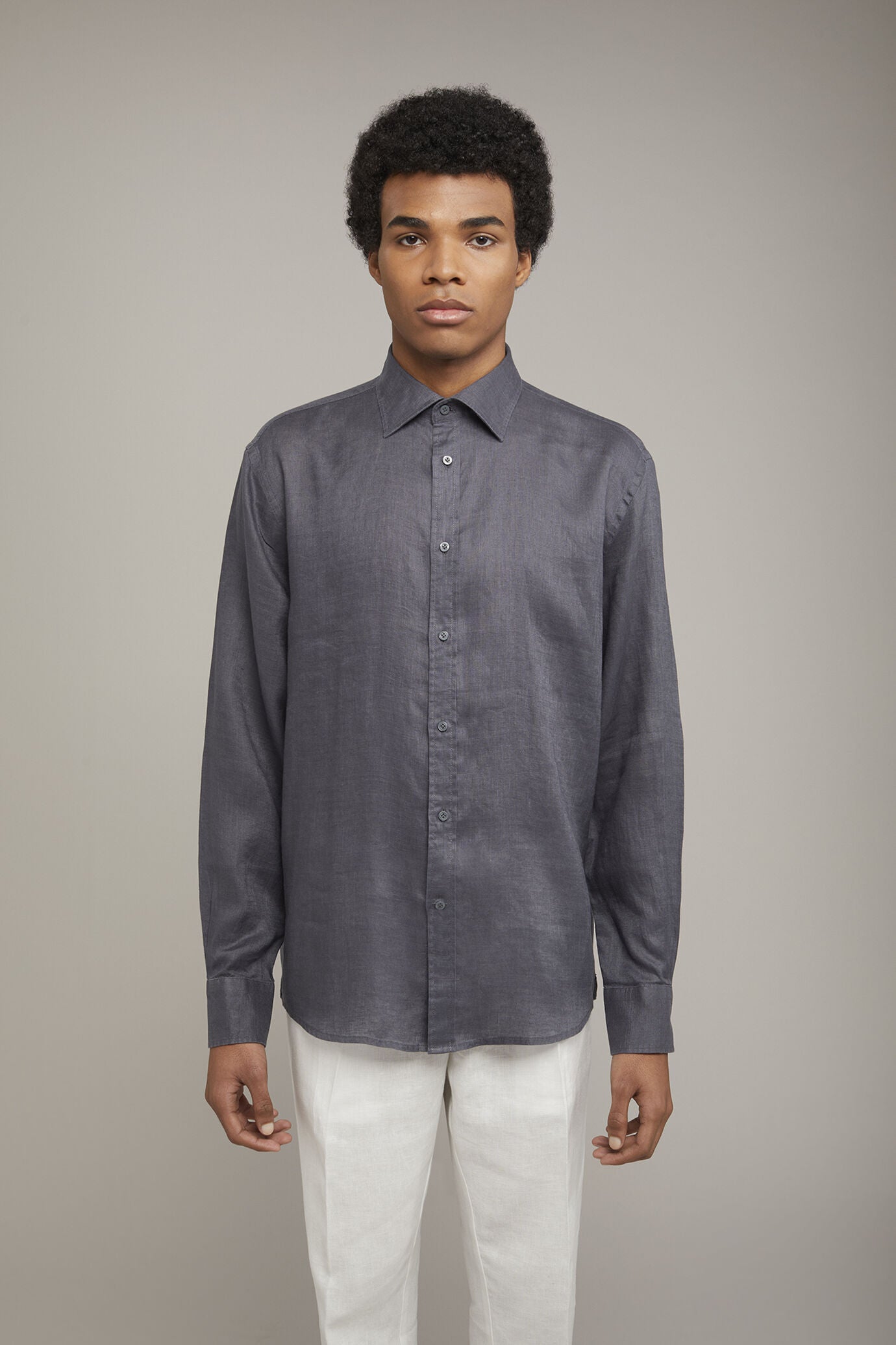 Men’s casual shirt classic collar 100% linen comfort fit