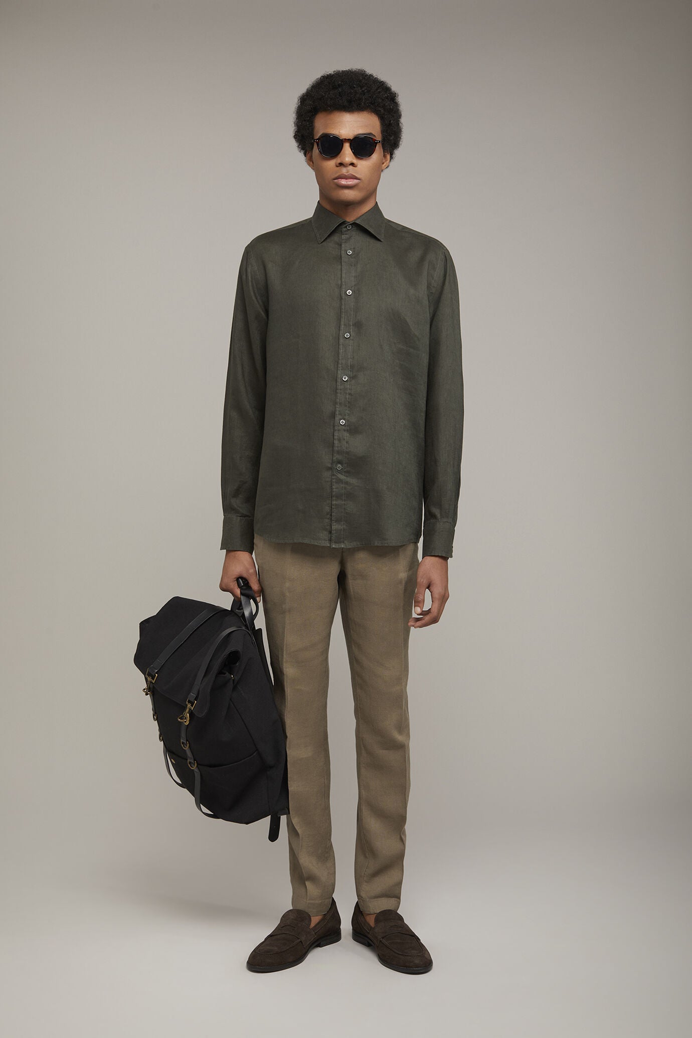 Men’s casual shirt classic collar 100% linen comfort fit