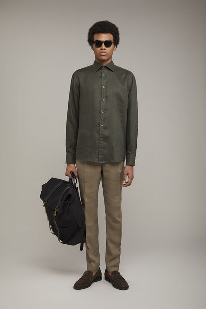 Men’s casual shirt classic collar 100% linen comfort fit