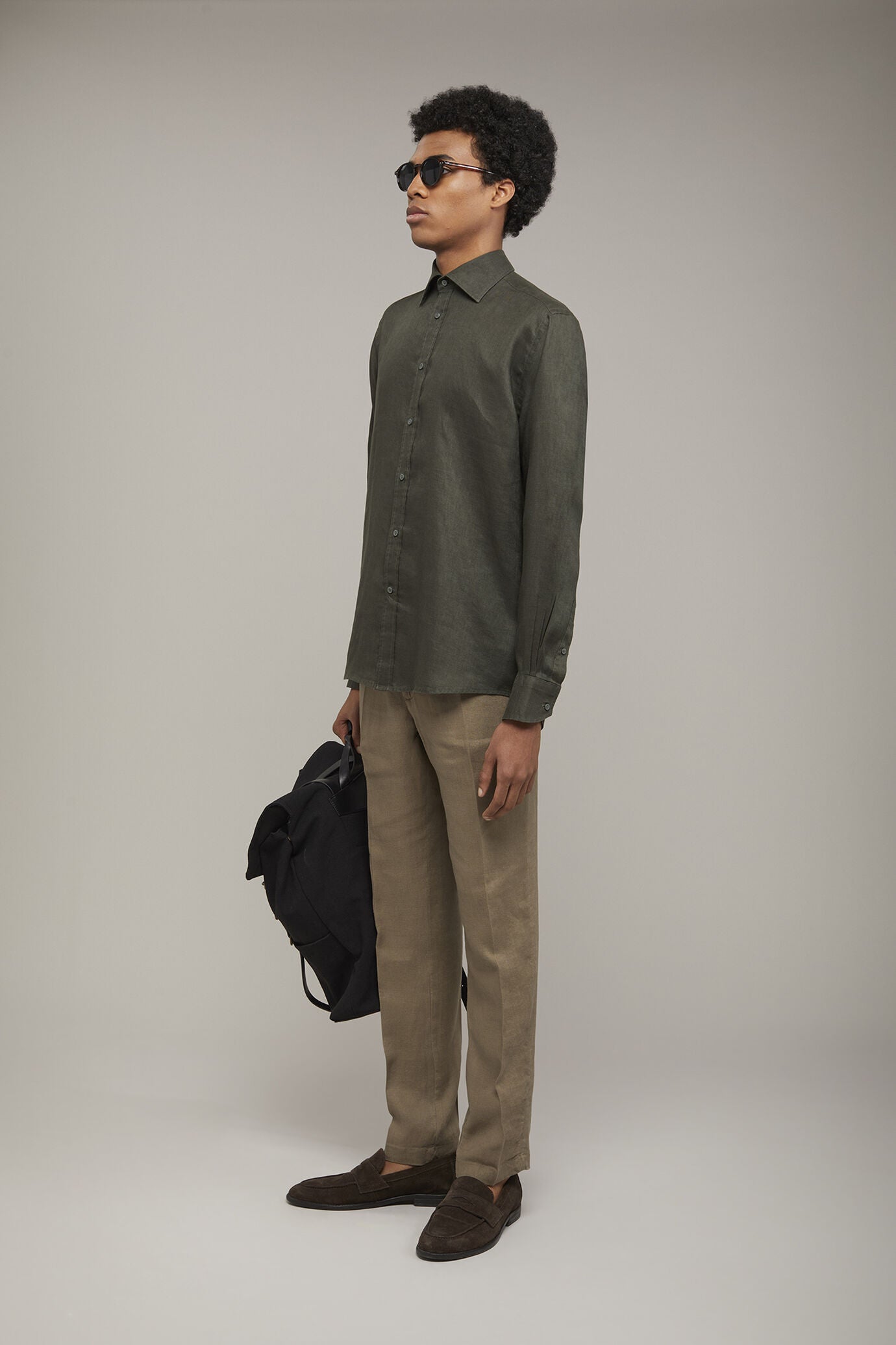 Men’s casual shirt classic collar 100% linen comfort fit