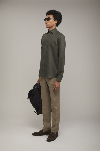 Men’s casual shirt classic collar 100% linen comfort fit