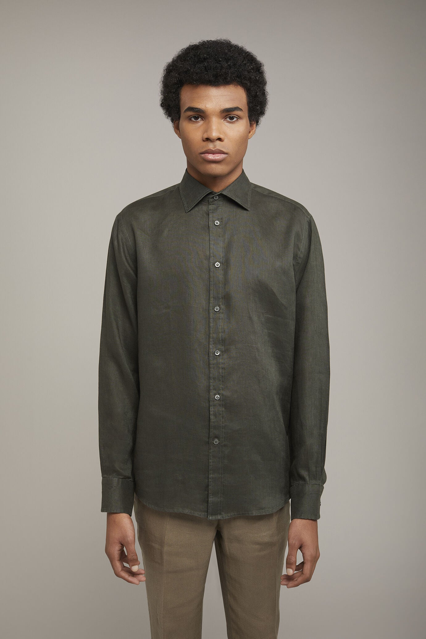 Men’s casual shirt classic collar 100% linen comfort fit