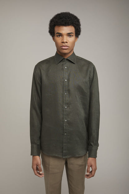 Men’s casual shirt classic collar 100% linen comfort fit