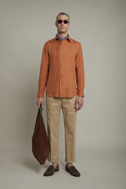 MenÃ¢â‚¬â„¢s casual shirt classic collar 100% linen comfort fit
