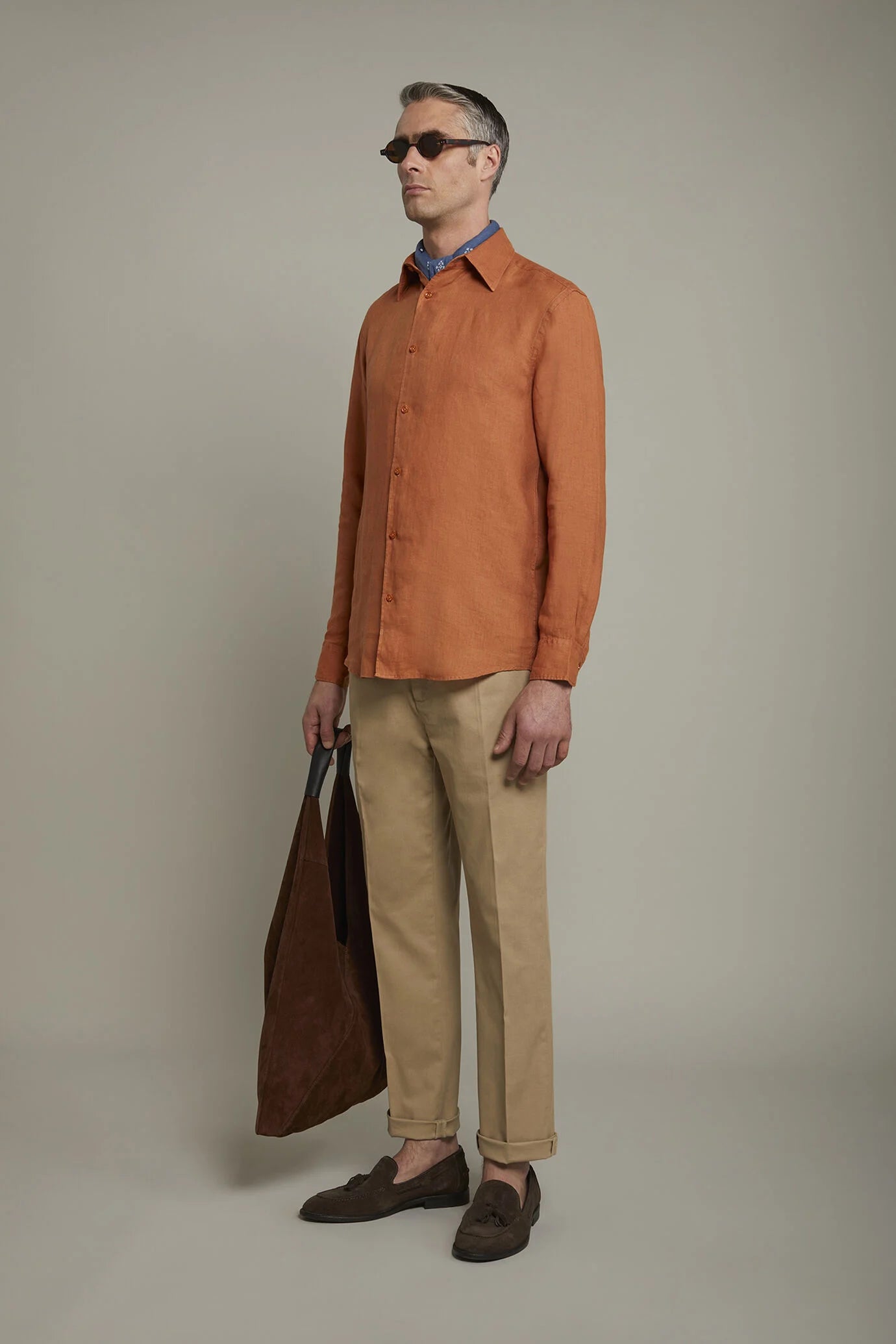 MenÃ¢â‚¬â„¢s casual shirt classic collar 100% linen comfort fit