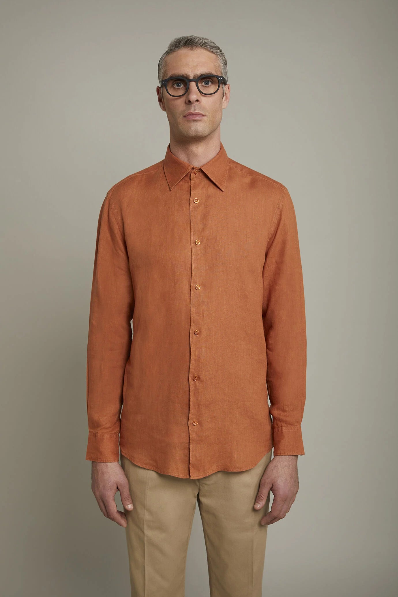 MenÃ¢â‚¬â„¢s casual shirt classic collar 100% linen comfort fit