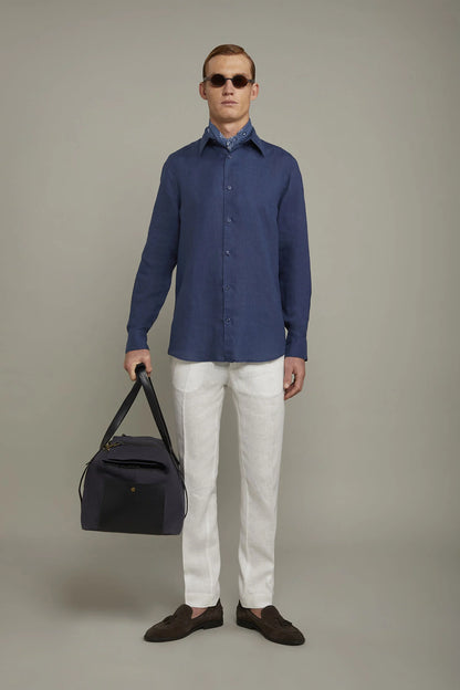 Men's casual shirt classic collar 100% linen comfort fit