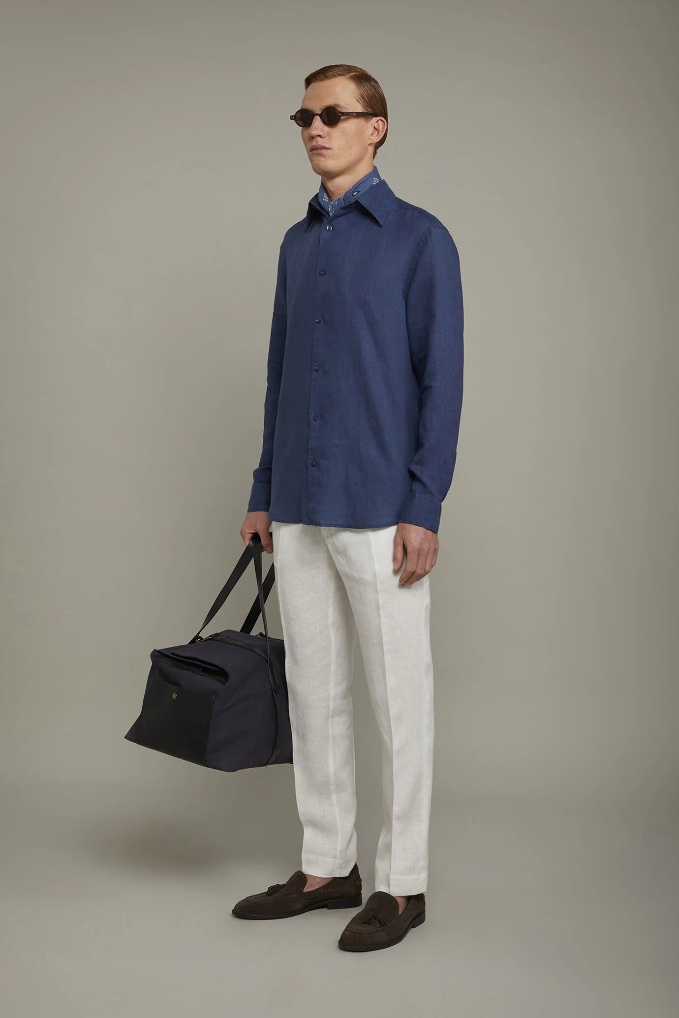 MenÃ¢â‚¬â„¢s casual shirt classic collar 100% linen comfort fit