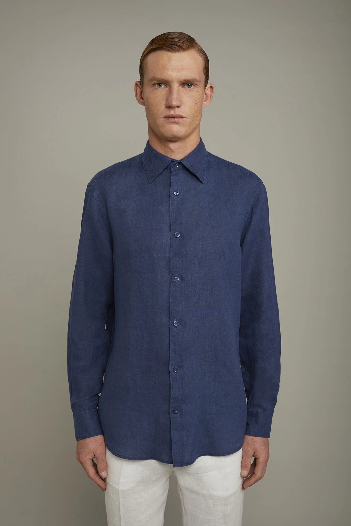 MenÃ¢â‚¬â„¢s casual shirt classic collar 100% linen comfort fit