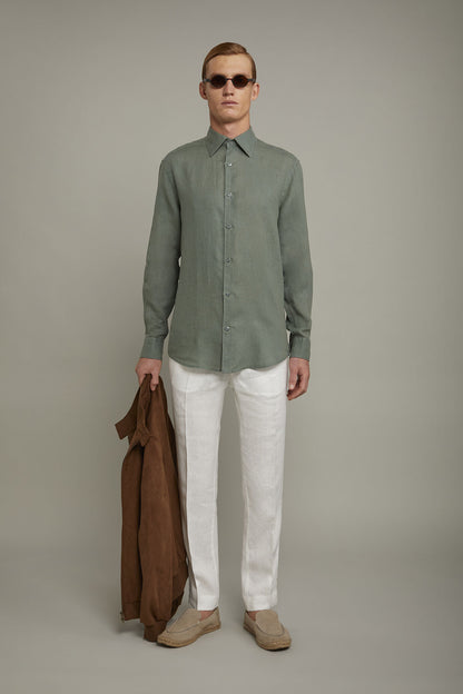 MenÃ¢â‚¬â„¢s casual shirt classic collar 100% linen comfort fit