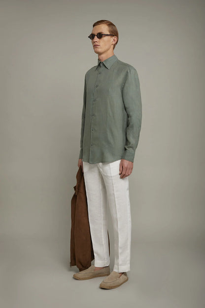 MenÃ¢â‚¬â„¢s casual shirt classic collar 100% linen comfort fit