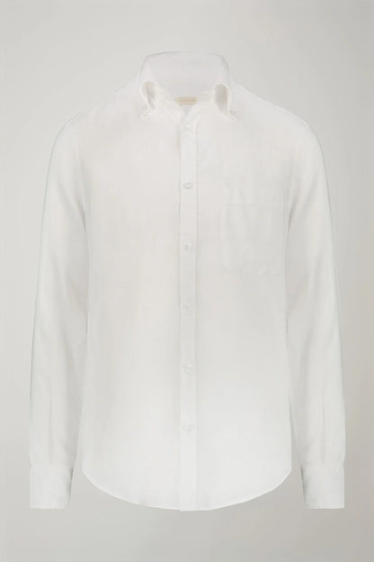Men's casual shirt button down collar 100% linen comfort fit