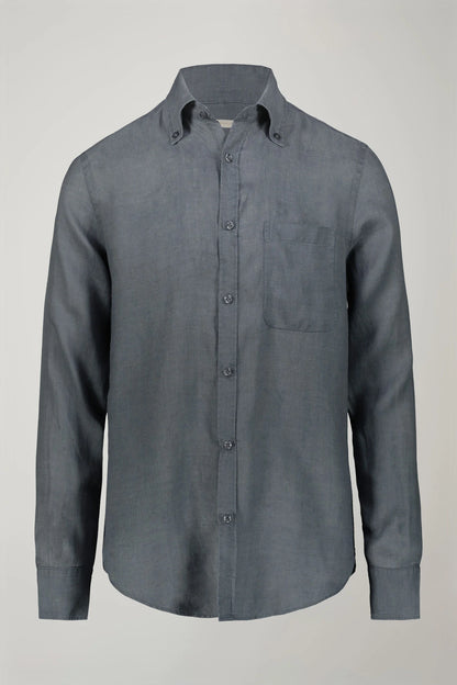 Men's casual shirt button down collar 100% linen comfort fit