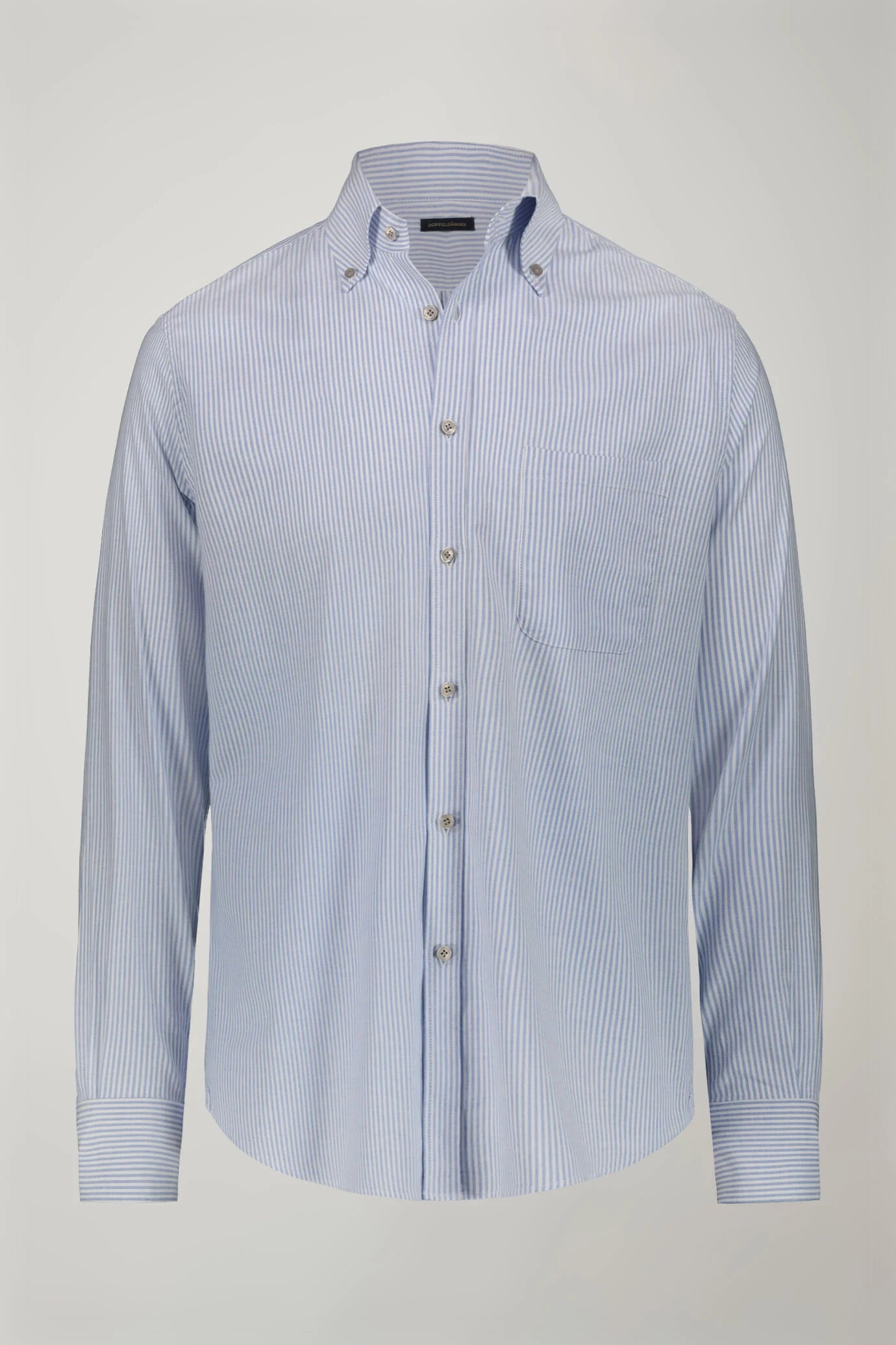 Men's classic shirt button down collar ultra light striped Oxford fabric comfort fit
