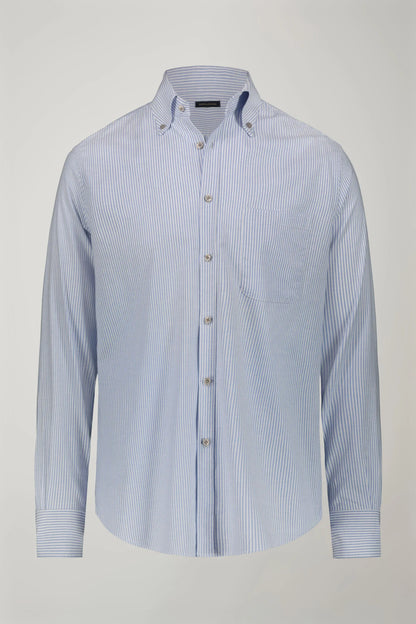 Men's classic shirt button down collar ultra light striped Oxford fabric comfort fit