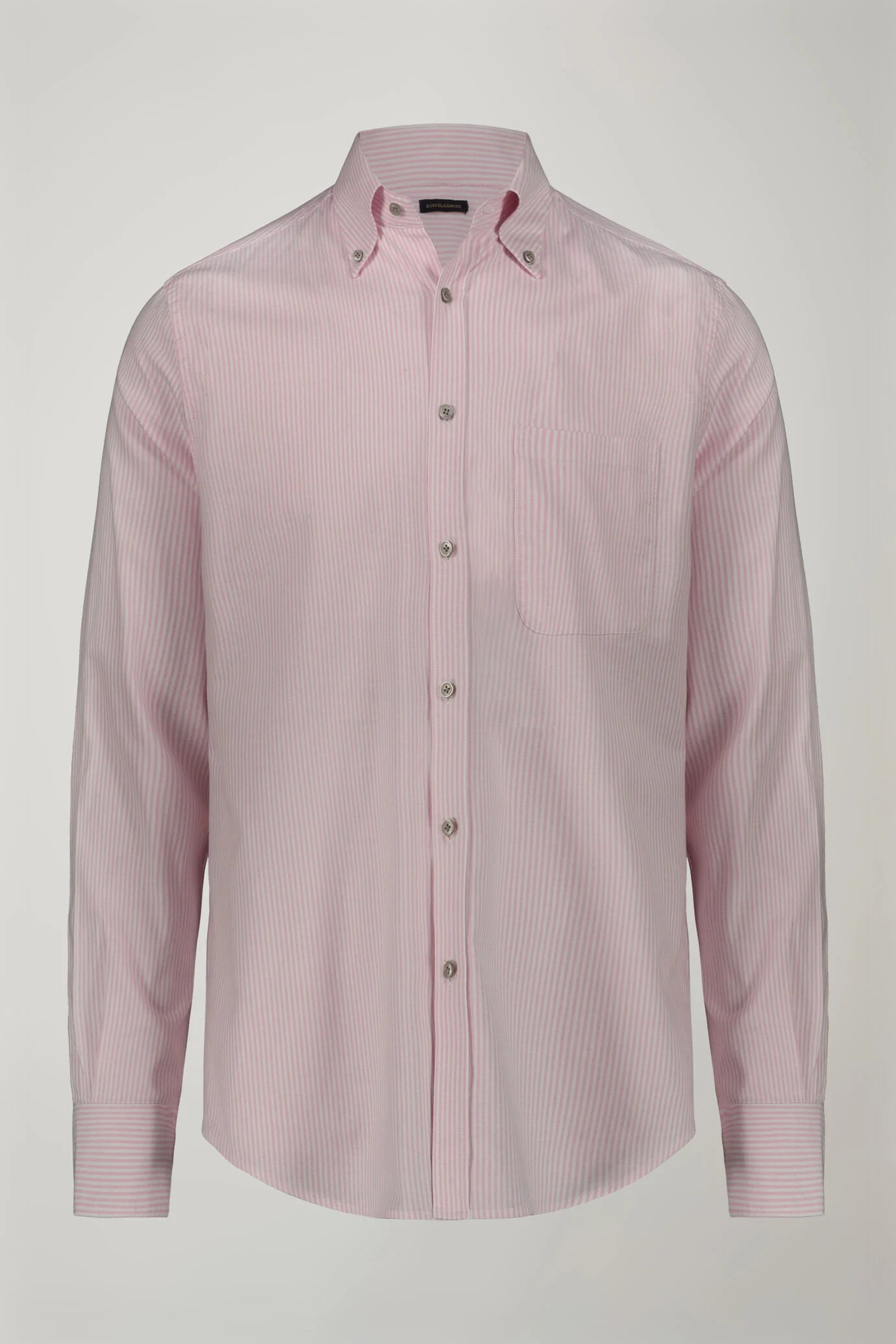 Men's classic shirt button down collar ultra light striped Oxford fabric comfort fit