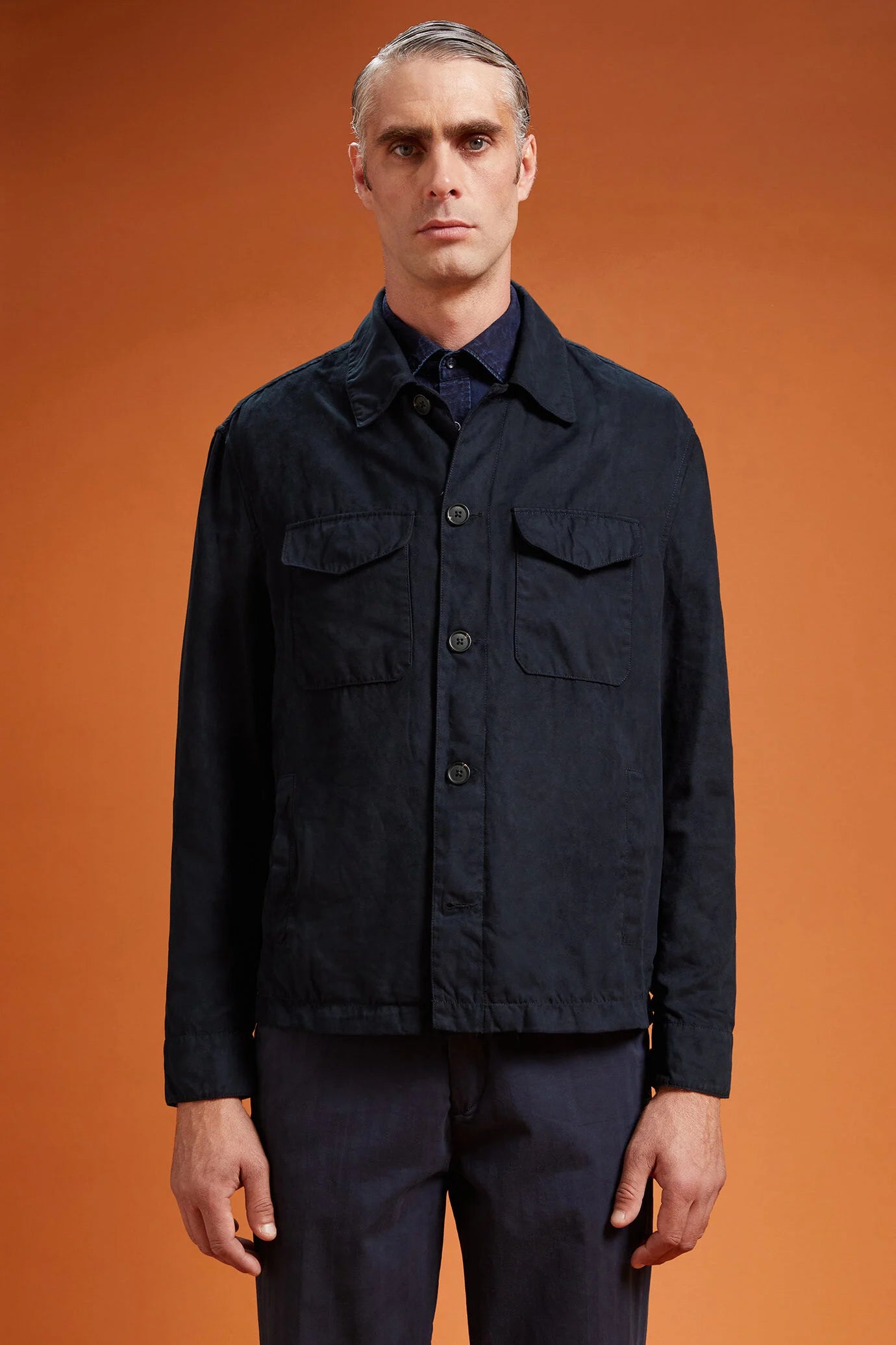 Men's jacket with suede-like fabric regular fit