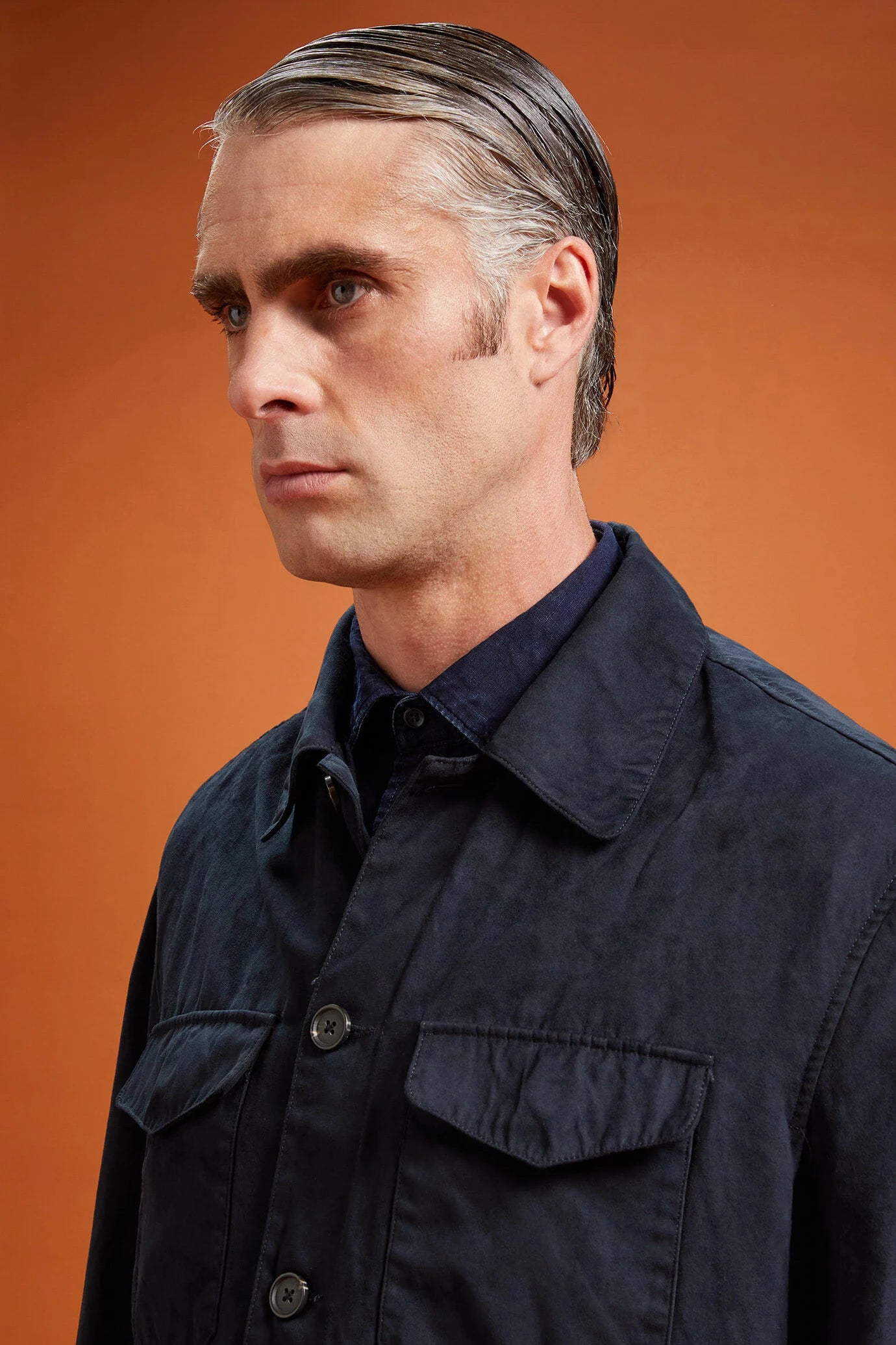Men's jacket with suede-like fabric regular fit