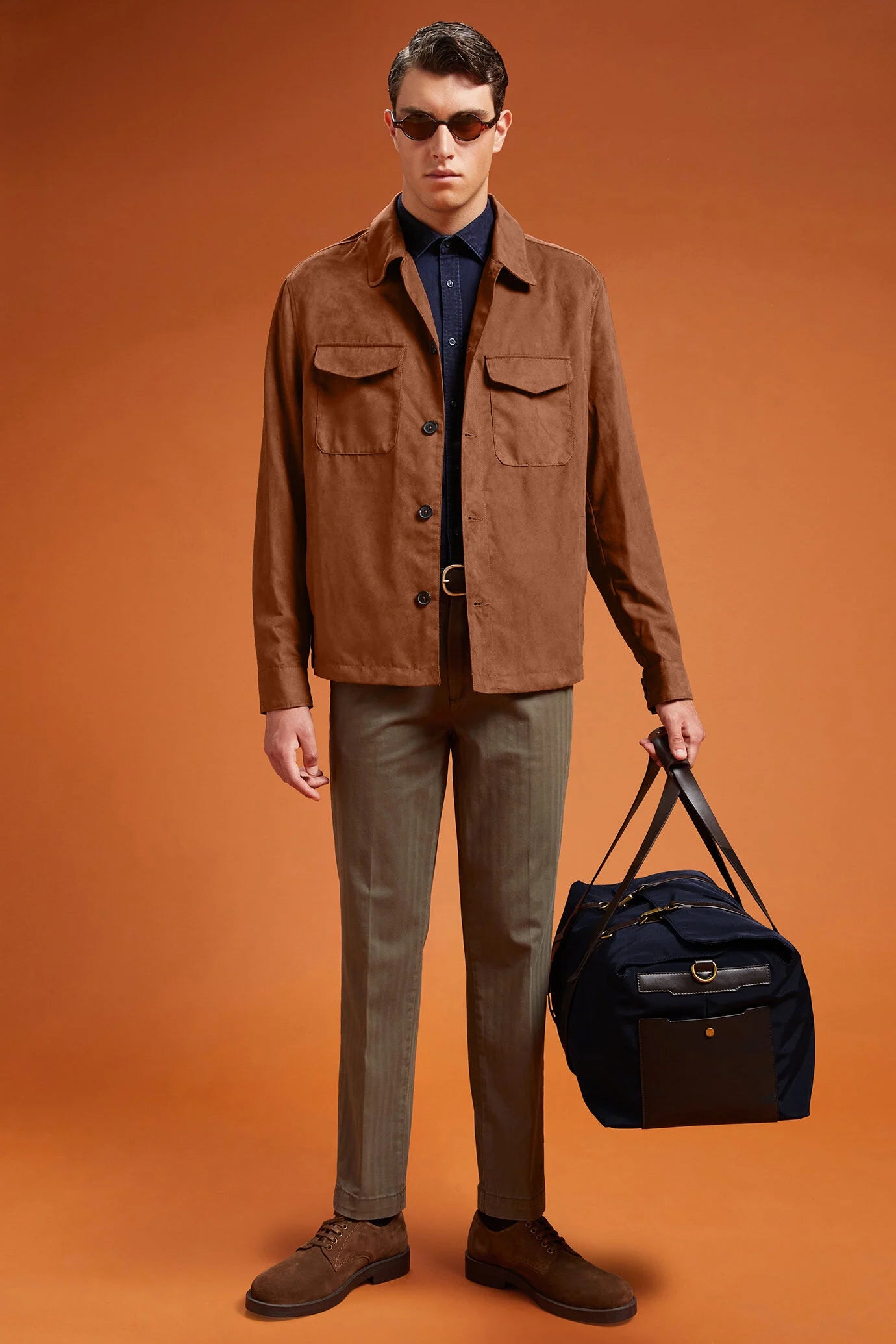 Men's jacket with suede-like fabric regular fit