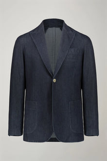 Men's unlined single breasted blazer with peack lapel and patch pockets regular fit