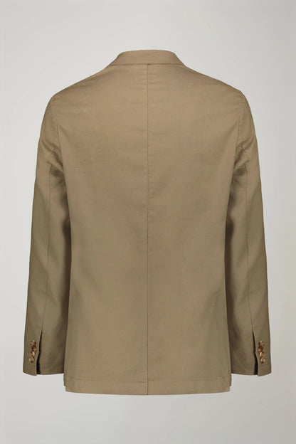 Men's single-breasted unlined linen and cotton blazer with regular fit lapels