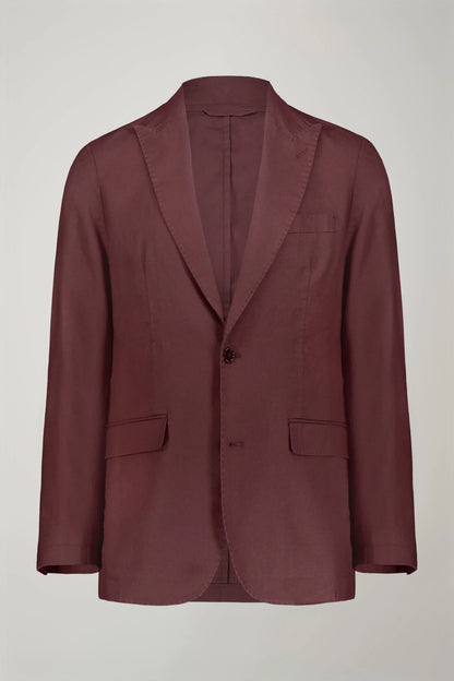 Men's single-breasted unlined linen and cotton blazer with regular fit lapels