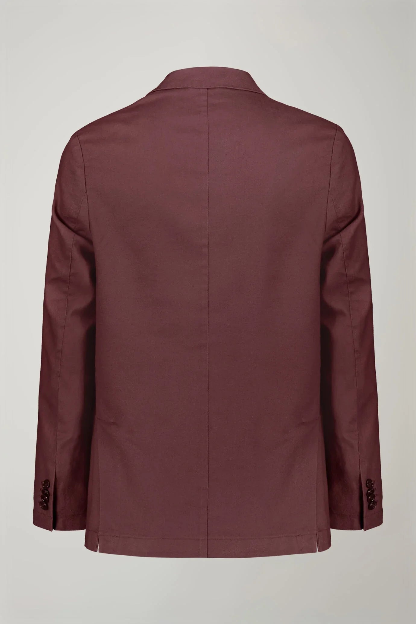 Men's single-breasted unlined linen and cotton blazer with regular fit lapels