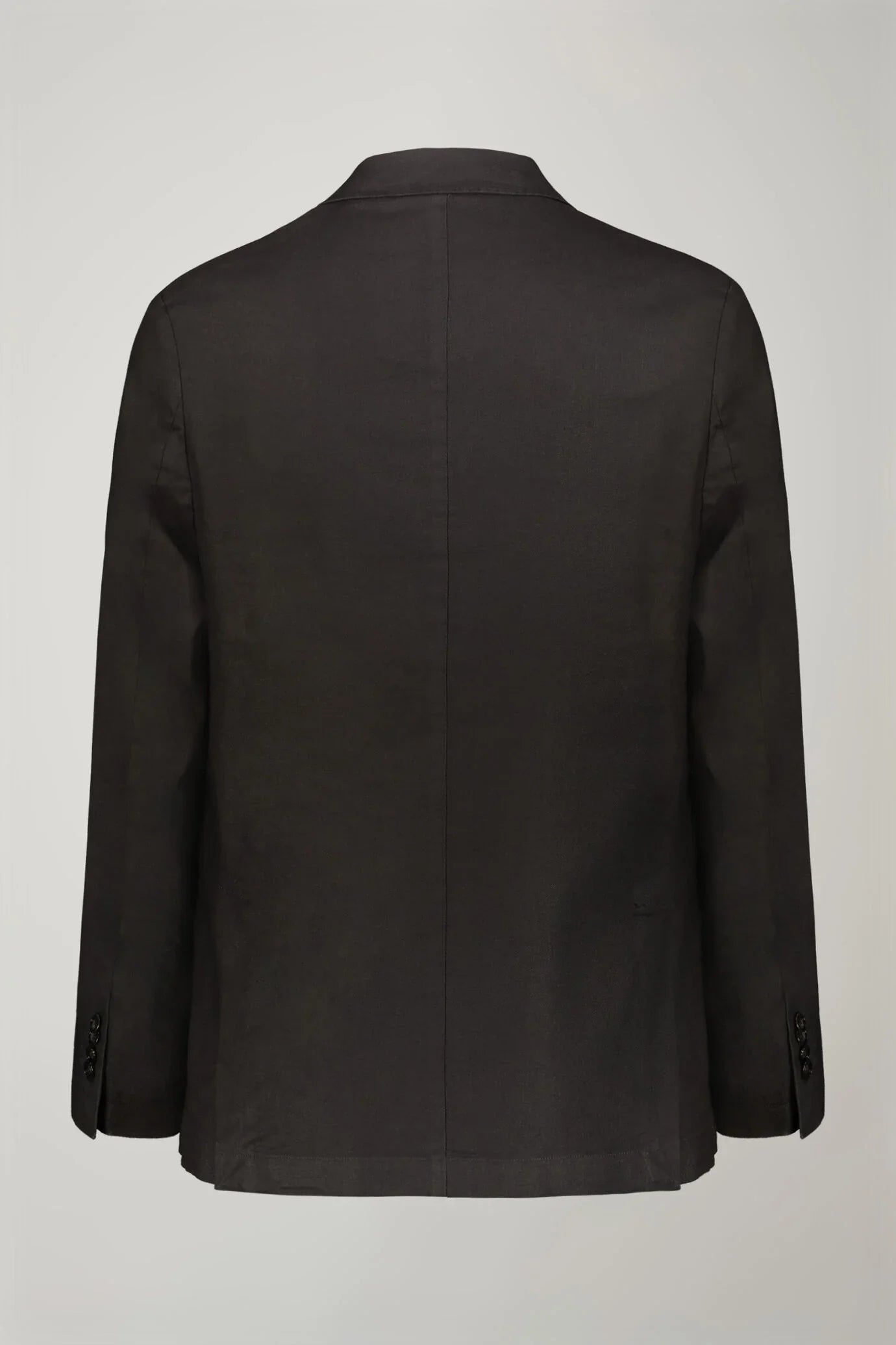 Men's single-breasted unlined linen and cotton blazer with regular fit lapels