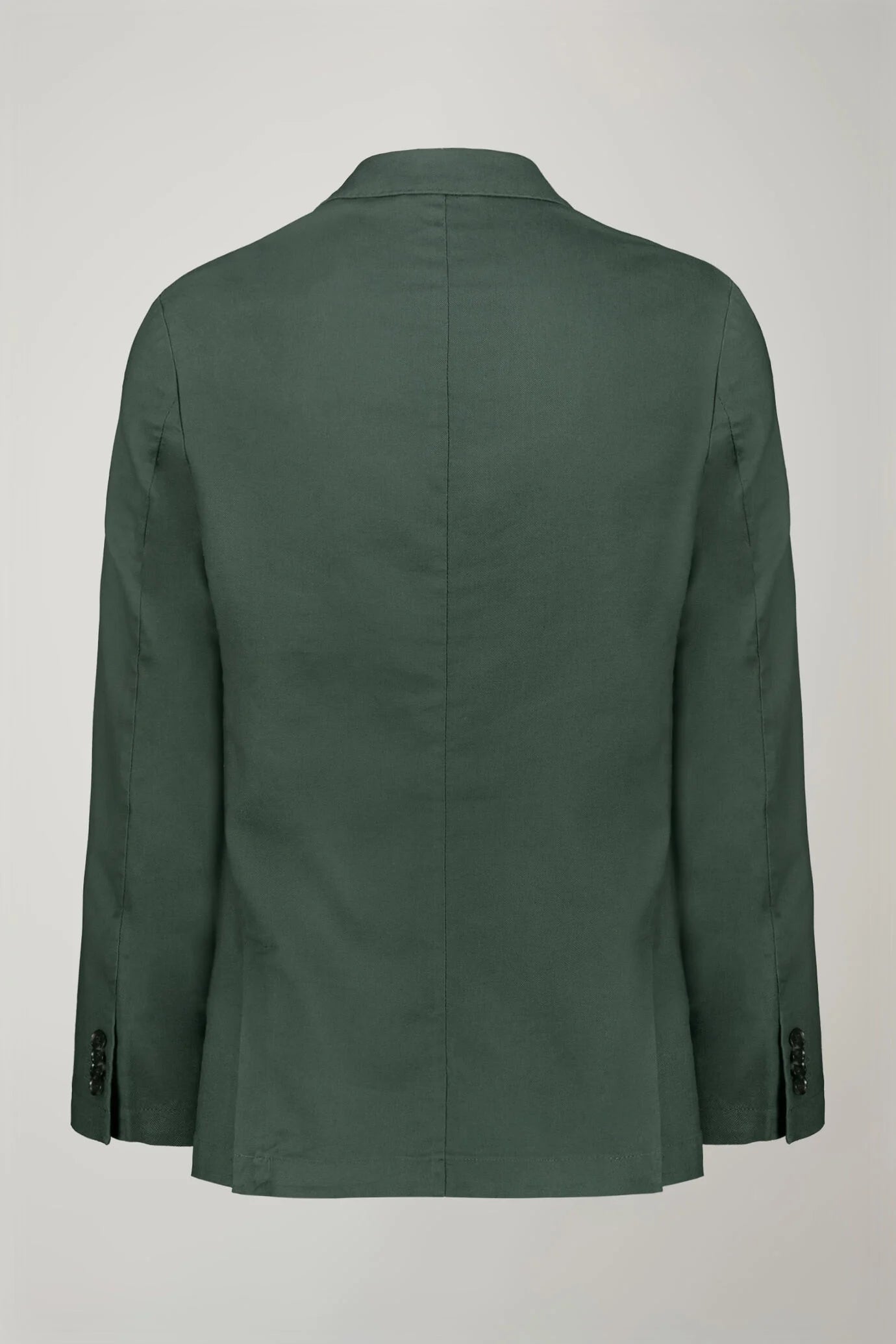 Men's single-breasted unlined linen and cotton blazer with regular fit lapels