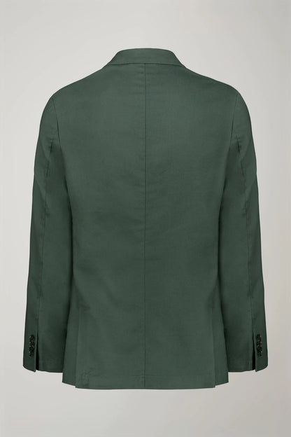Men's single-breasted unlined linen and cotton blazer with regular fit lapels