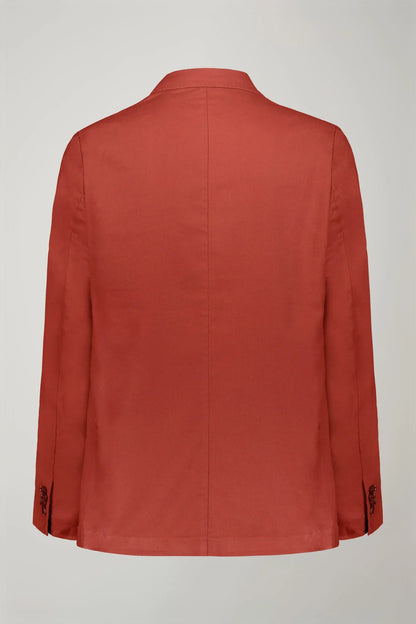 Men's single-breasted unlined linen and cotton blazer with regular fit lapels