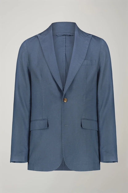 Men's single-breasted unlined linen and cotton blazer with regular fit lapels