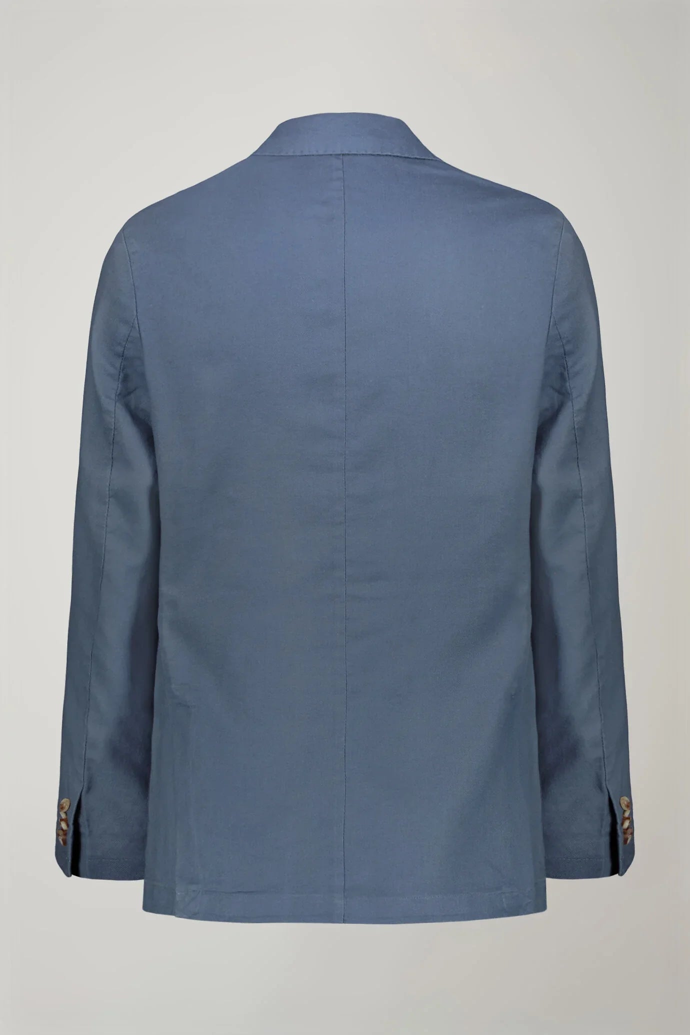 Men's single-breasted unlined linen and cotton blazer with regular fit lapels