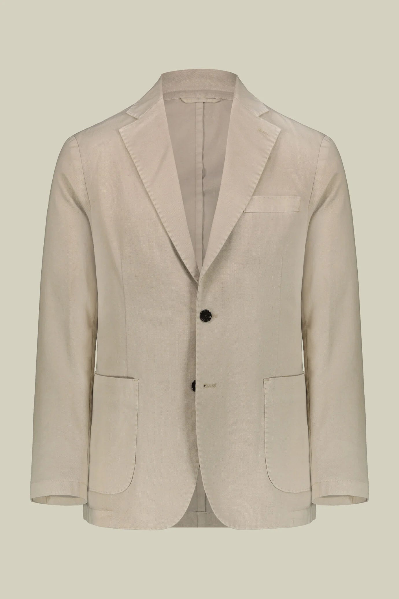 Men's unlined single-breasted blazer and patch pockets in solid color regular fit