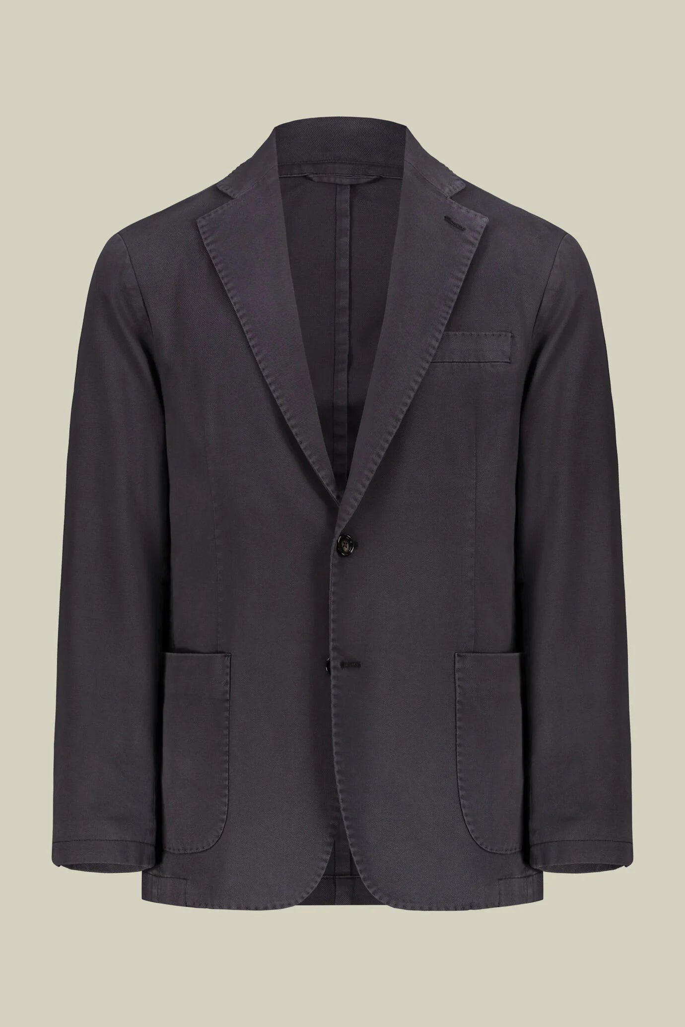 Men's unlined single-breasted blazer and patch pockets in solid color regular fit