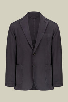 Men's unlined single-breasted blazer and patch pockets in solid color regular fit