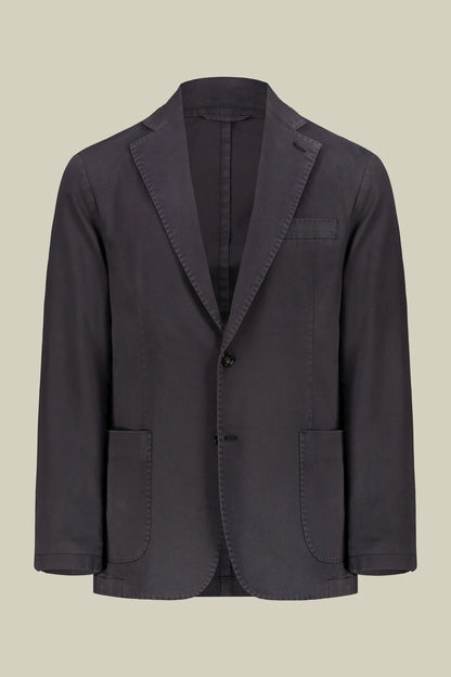 Men's unlined single-breasted blazer and patch pockets in solid color regular fit