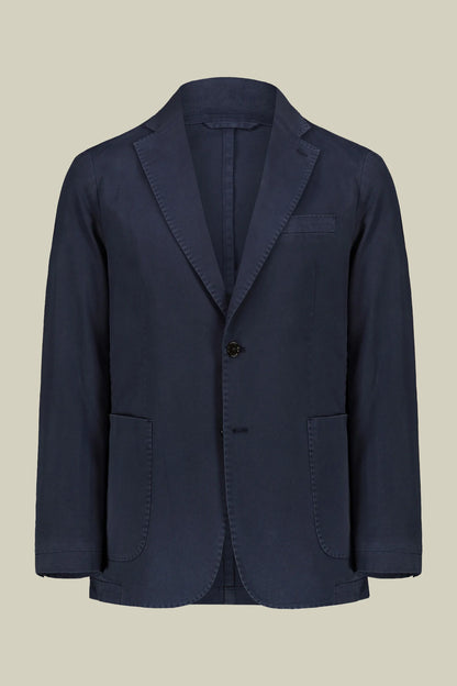 Men's unlined single-breasted blazer and patch pockets in solid color regular fit
