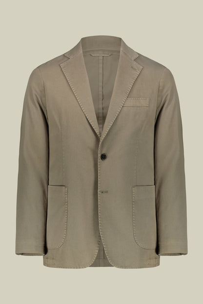 Men's unlined single-breasted blazer and patch pockets in solid color regular fit