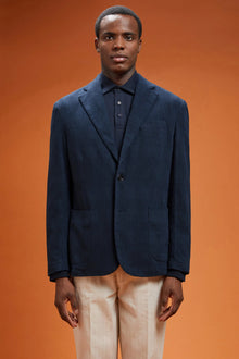 Men's unlined single-breasted blazer with patch pockets Prince of Wales design regular fit