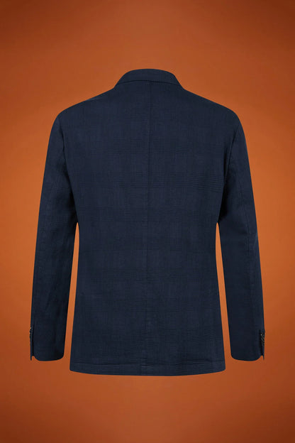 MenÃƒÂ¢Ã¢â€šÂ¬Ã¢â€žÂ¢s unlined single-breasted blazer with patch pockets Prince of Wales design regular fit